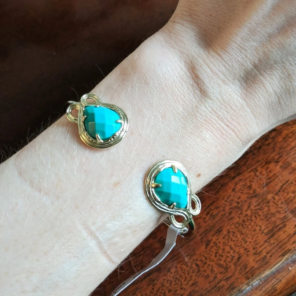 NWT Kendra Scott Andy Cuff, Teal Magnesite